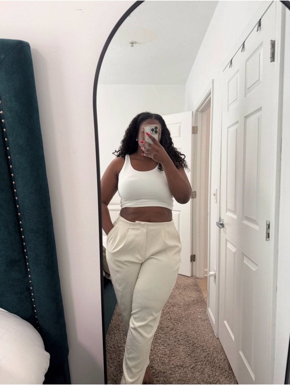 Target Cream High-Rise Tapered Trousers